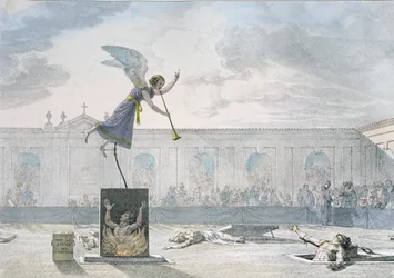 Dramatização do Purgatório, gravada por Francois Alexandre Villain (1798-1884) c.1820-30